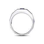Round Sapphire Platinum Men's Ring