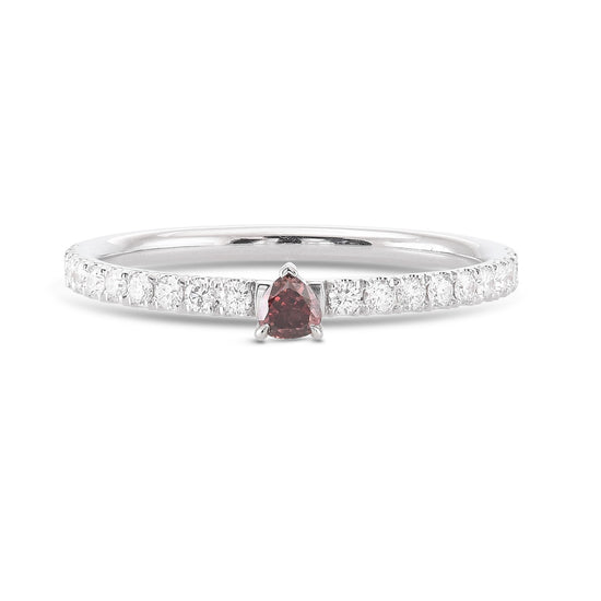 Fancy Red Heart Side Stone Diamond Ring