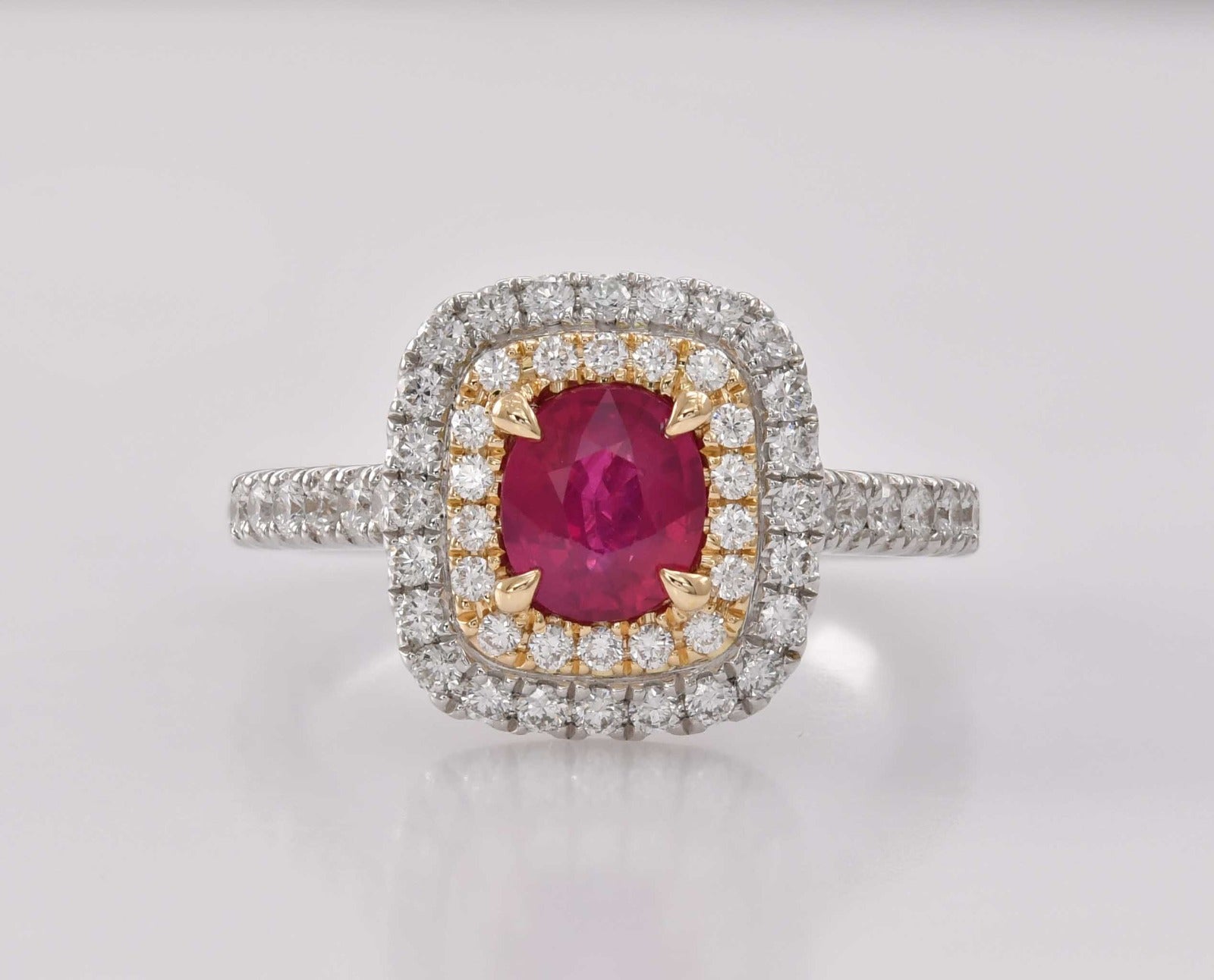 Ruby Double Halo Ring