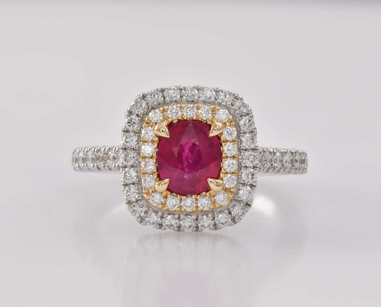 Ruby Double Halo Ring
