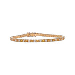 Fancy Vivid Orange Yellow and White Round Diamond Tennis Bracelet
