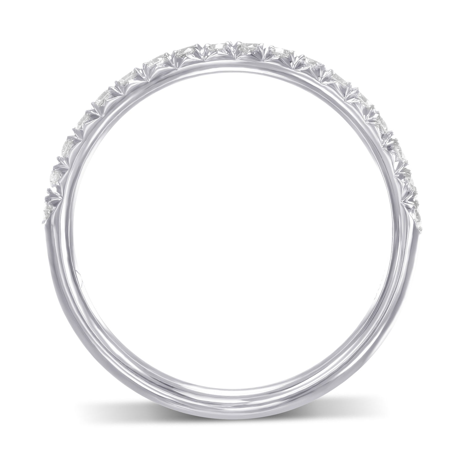 French Pave Diamond Half-Eternity Band Ring