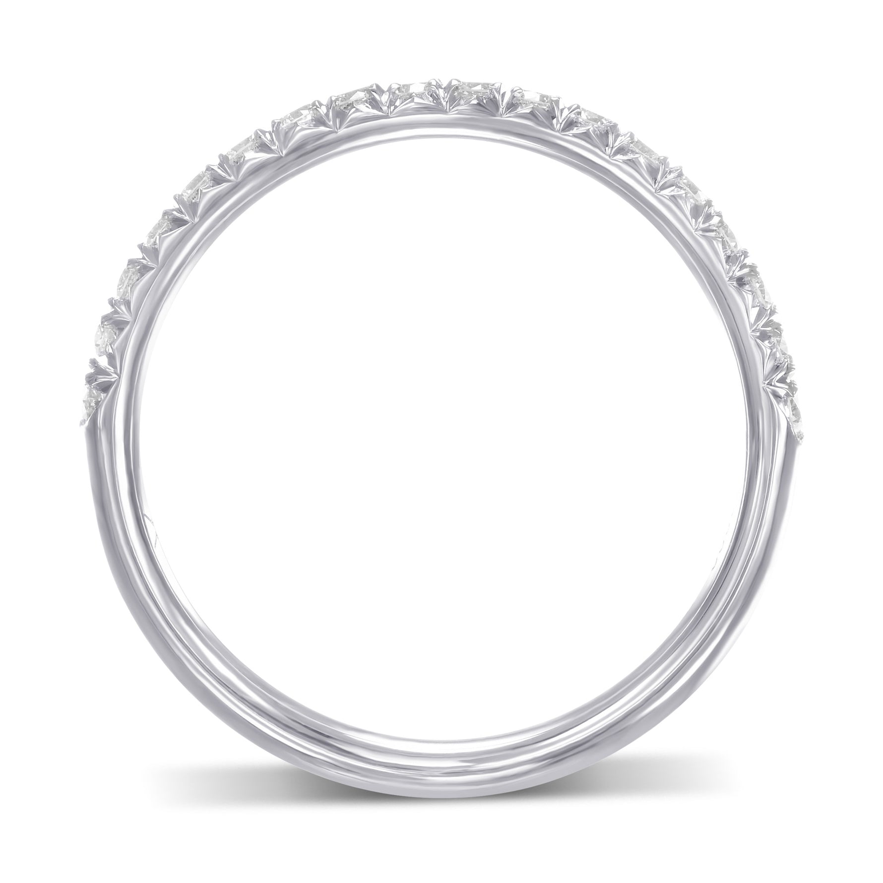 French Pave Diamond Half-Eternity Band Ring