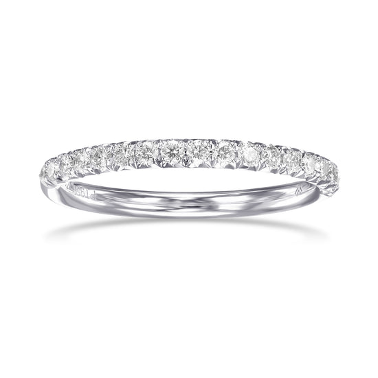 French Pave Diamond Half-Eternity Band Ring
