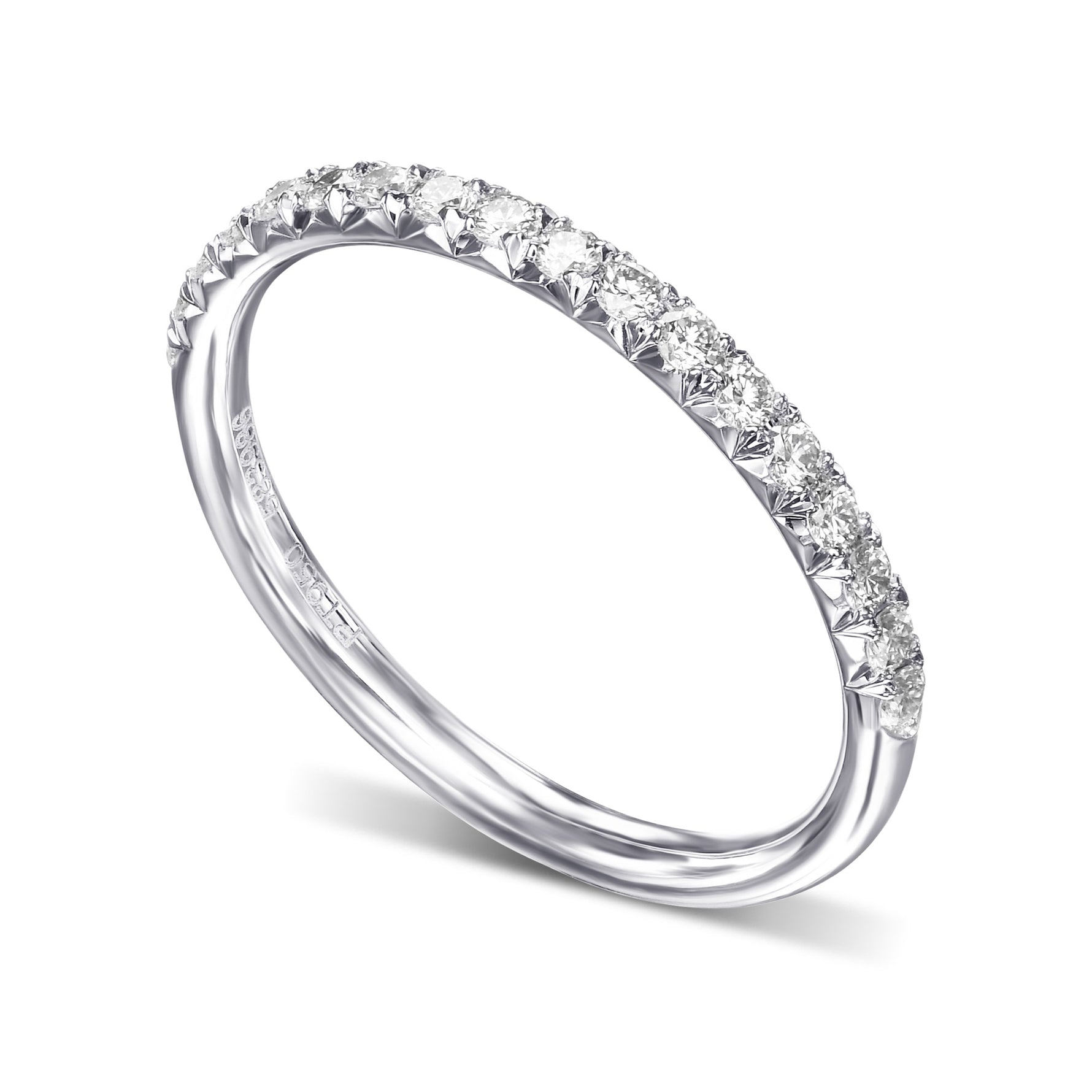 French Pave Diamond Half-Eternity Band Ring