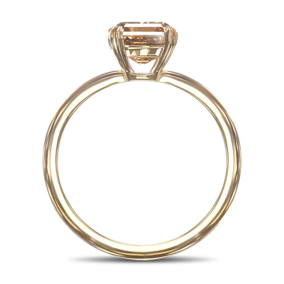 Fancy Dark Yellowish Brown Emerald Diamond Solitaire Ring