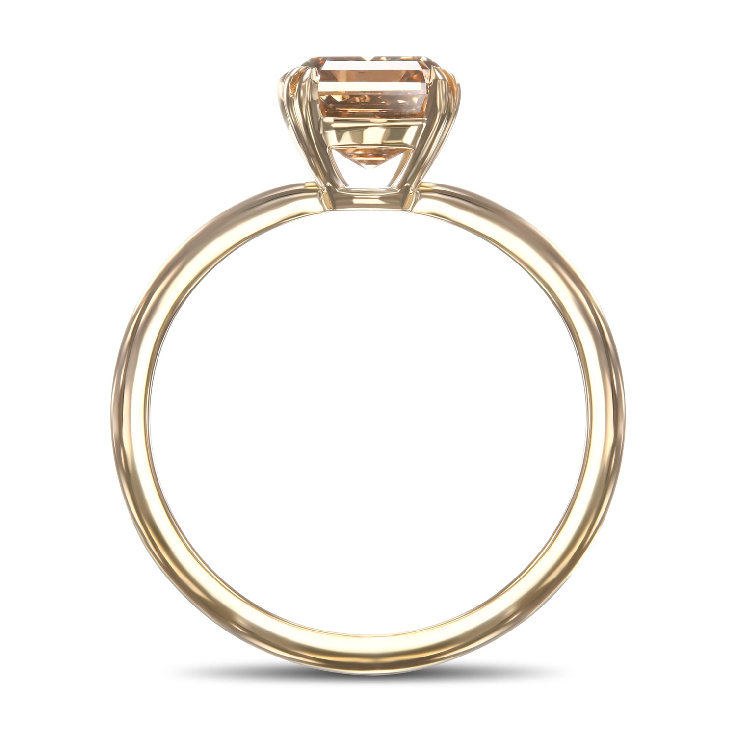 Fancy Dark Yellowish Brown Emerald Diamond Solitaire Ring