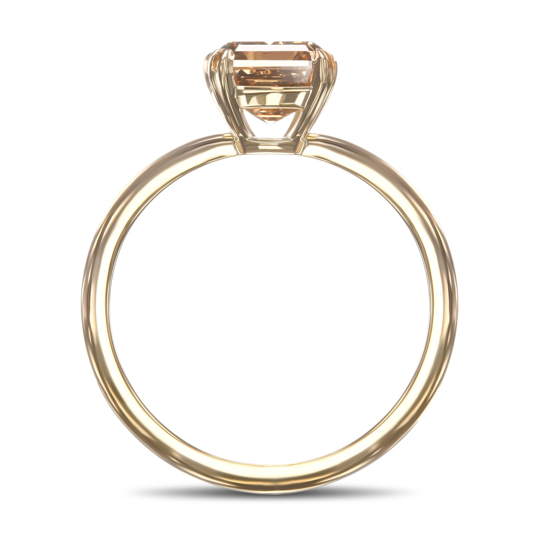 Fancy Dark Yellowish Brown Emerald Diamond Solitaire Ring