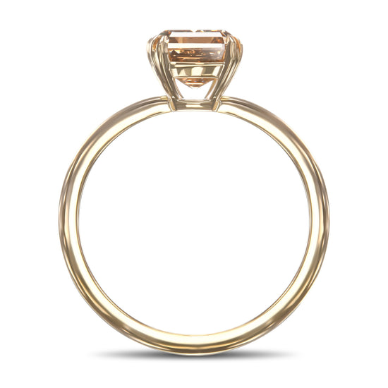 Fancy Dark Yellowish Brown Emerald Diamond Solitaire Ring