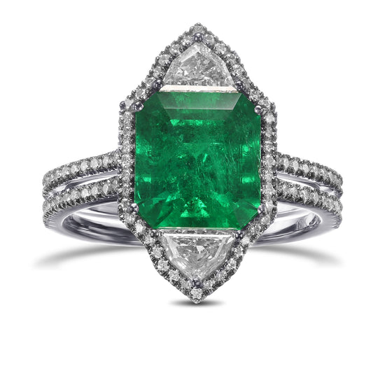 Muzo Emerald and Diamond Couture Ring