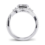 Fancy Black Round Diamond Three Stone Ring