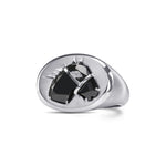  Fancy Black Horse Motif Diamond Men's Ring