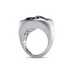  Fancy Black Horse Motif Diamond Men's Ring