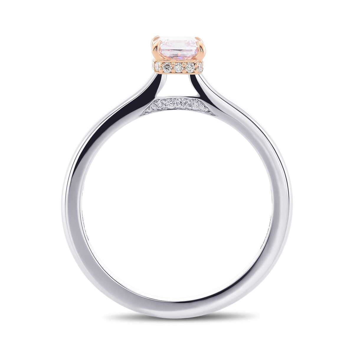  Fancy Purple Pink Radiant Diamond Halo Ring