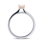  Fancy Purple Pink Radiant Diamond Halo Ring