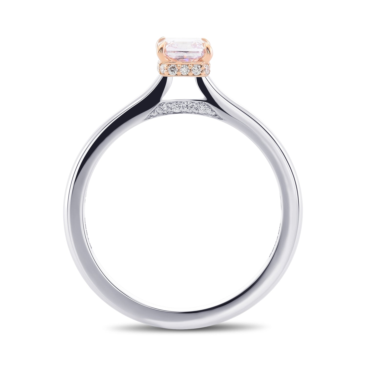  Fancy Purple Pink Radiant Diamond Halo Ring