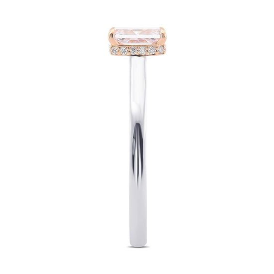  Fancy Purple Pink Radiant Diamond Halo Ring