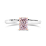  Fancy Purple Pink Radiant Diamond Halo Ring