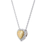 Fancy Intense Yellow Heart Diamond Halo Pendant