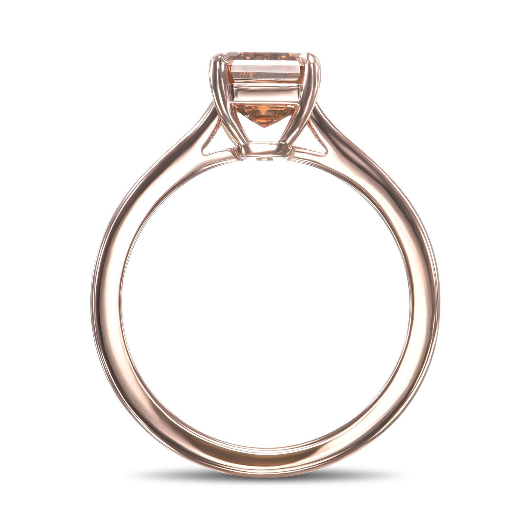 Fancy Yellow Brown Emerald Diamond Solitaire Ring