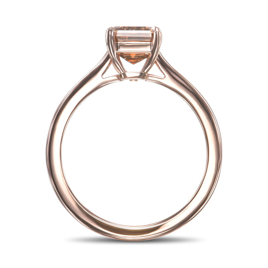 Fancy Yellow Brown Emerald Diamond Solitaire Ring