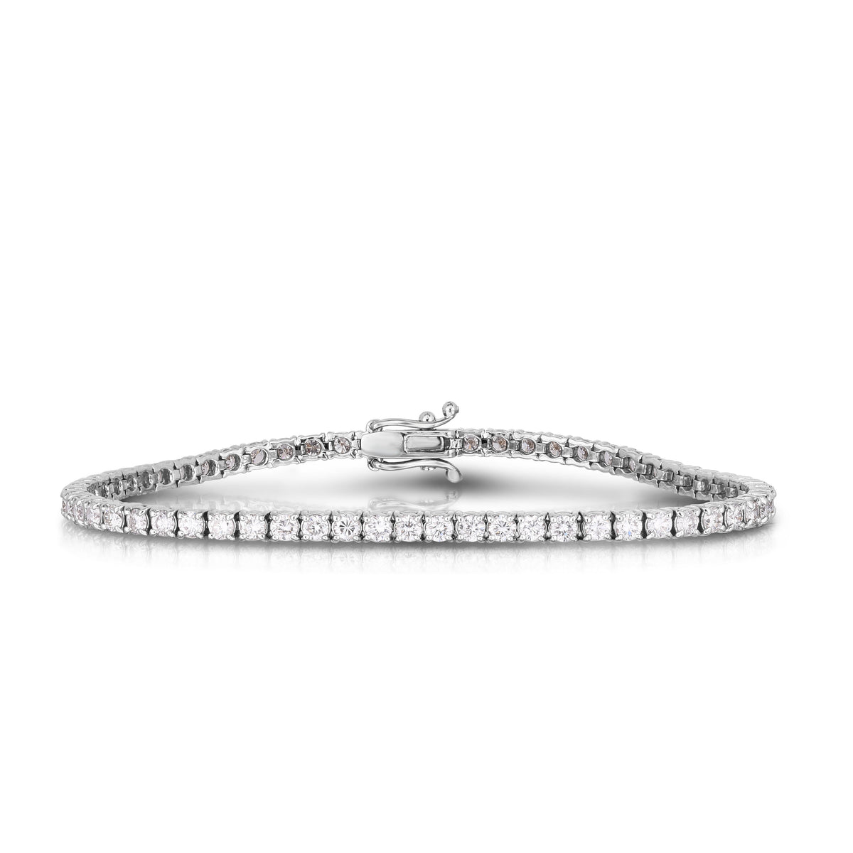 Colorless Round Diamond Tennis Bracelet