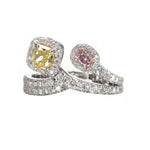 Fancy Pink Oval & Fancy Yellow Radiant Two-stone Diamond Ring