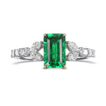 Colombian Muzo Emerald & Colorless Diamond Ring
