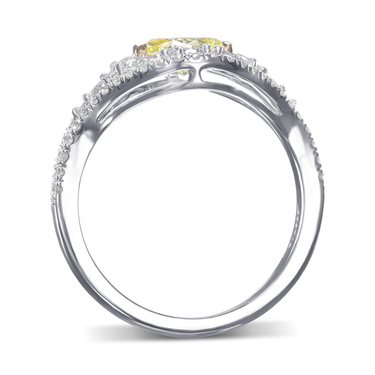 Fancy Green Yellow Marquise & Pear Diamond Dress Ring