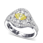 Fancy Green Yellow Marquise & Pear Diamond Dress Ring