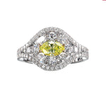 Fancy Green Yellow Marquise & Pear Diamond Dress Ring
