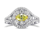 Fancy Green Yellow Marquise & Pear Diamond Dress Ring