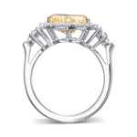 Fancy Light Yellow Heart Halo Diamond Ring