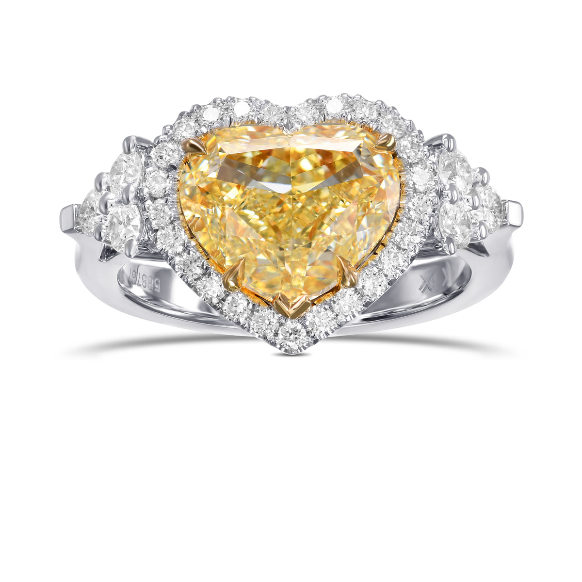 Fancy Light Yellow Heart Halo Diamond Ring
