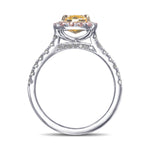 Fancy Intense Yellow Cushion Diamond Halo Ring