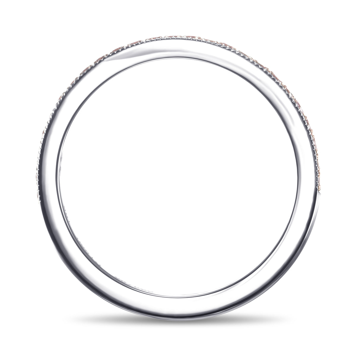 Fancy Light Pink Round Brillant Diamond Milgrain Ring