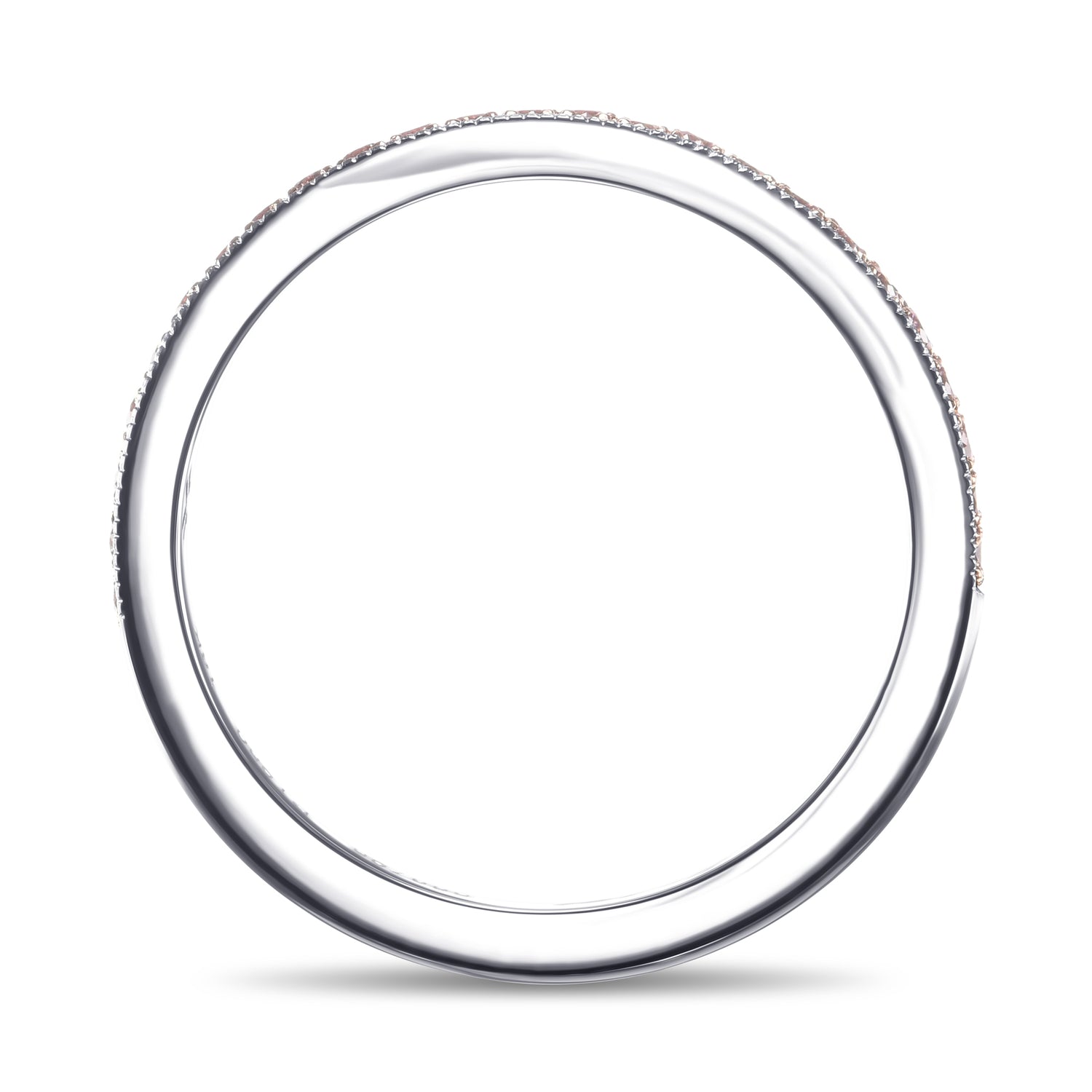 Fancy Light Pink Round Brillant Diamond Milgrain Ring