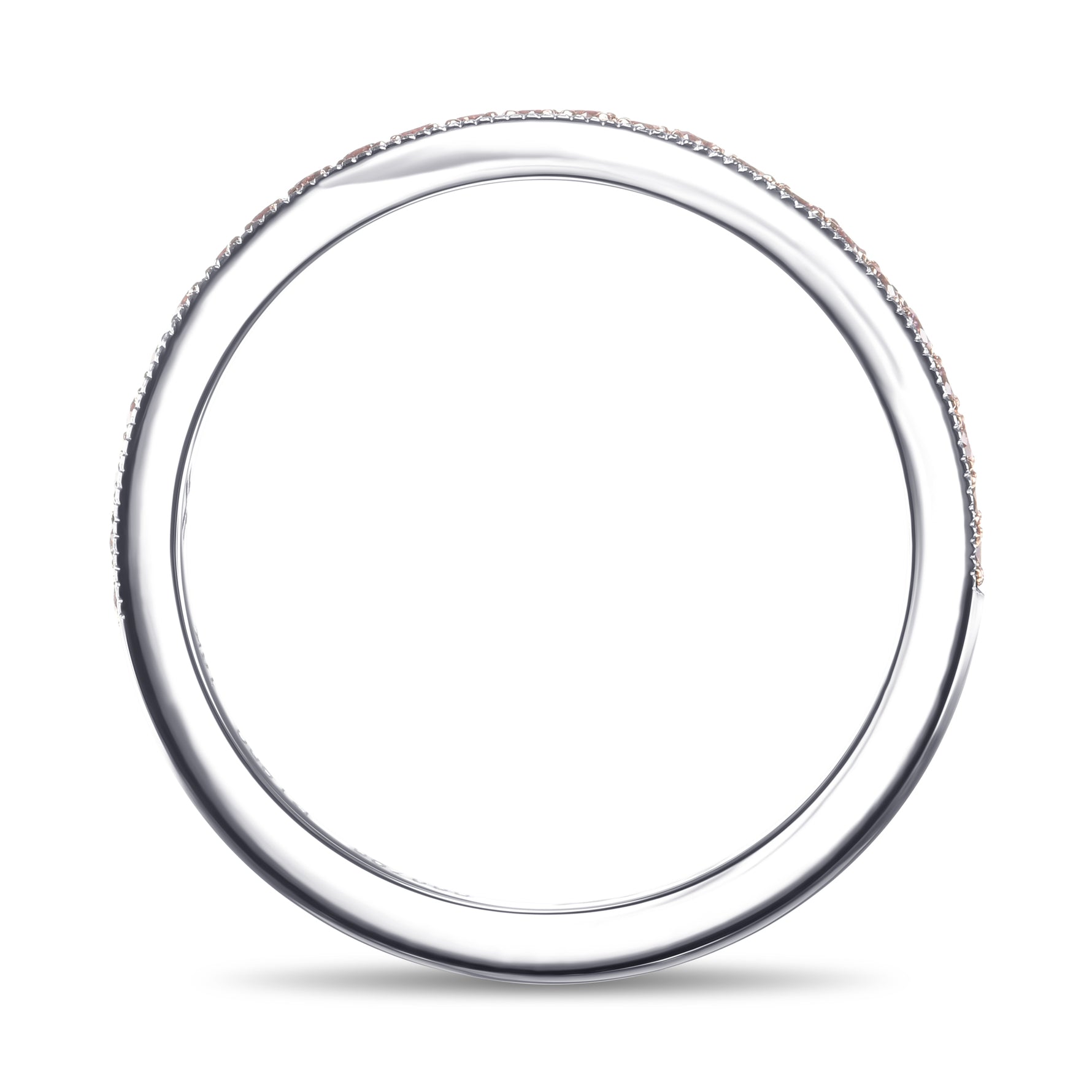 Fancy Light Pink Round Brillant Diamond Milgrain Ring