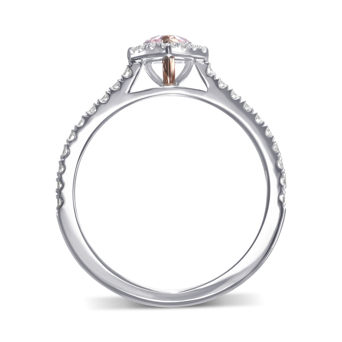 Fancy Light Purplish Pink Heart Diamond Halo Ring