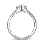 Fancy Light Purplish Pink Heart Diamond Halo Ring