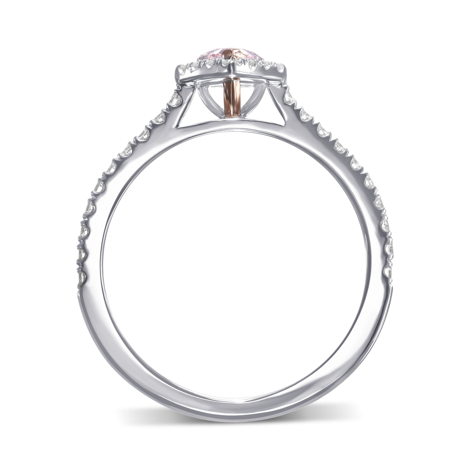 Fancy Light Purplish Pink Heart Diamond Halo Ring