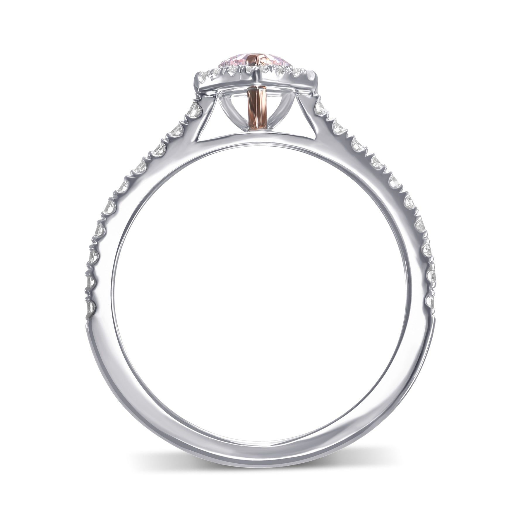 Fancy Light Purplish Pink Heart Diamond Halo Ring