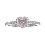 Fancy Light Purplish Pink Heart Diamond Halo Ring