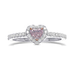 Fancy Light Purplish Pink Heart Diamond Halo Ring