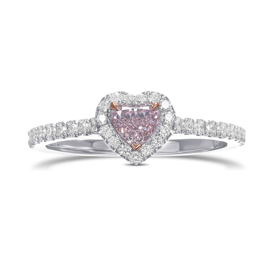 Fancy Light Purplish Pink Heart Diamond Halo Ring