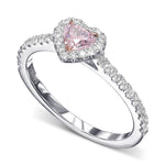 Fancy Light Purplish Pink Heart Diamond Halo Ring