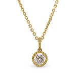 Octagon White Diamond Halo Pendant