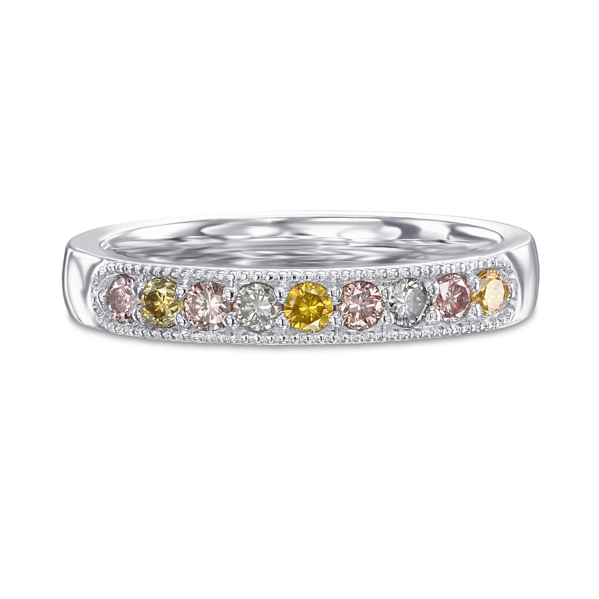 Multicolored Diamond Stackable Band Ring
