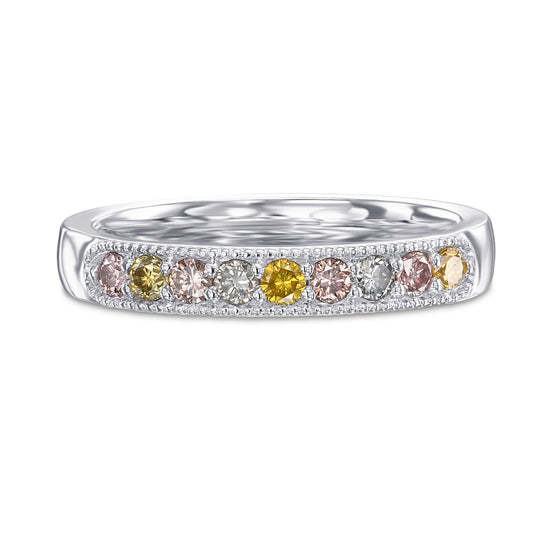 Multicolored Diamond Stackable Band Ring