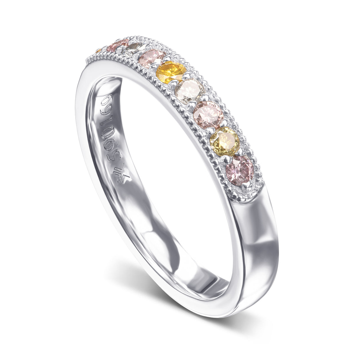 Multicolored Diamond Stackable Band Ring